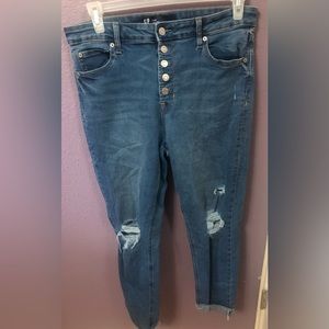 FIVE BUTTON RIPPED JEGGING